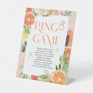 Tropical Citrus Bridal Shower Ring Game Sign