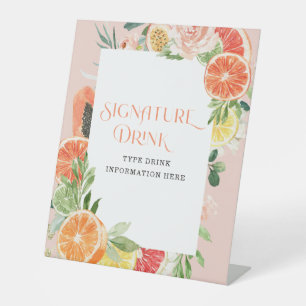 Tropical Citrus Bridal Shower Signature Drink Sign