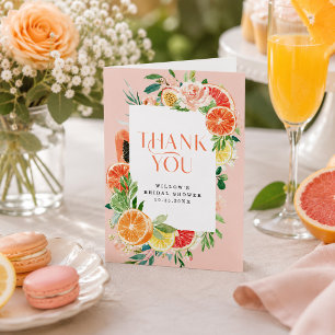 Tropical Citrus Bridal Shower Thank You Card