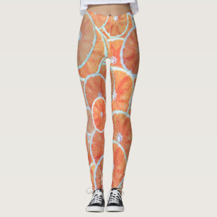 Tropical Citrus Fruit Oranges Tangerine Slices   Leggings