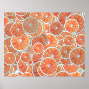 Tropical Citrus Fruit Oranges Tangerine Slices   Poster