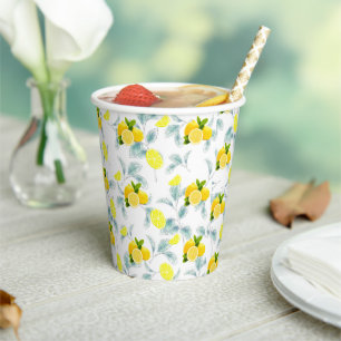 Tropical Citrus summer fresh Orange lemon Slice Paper Cups