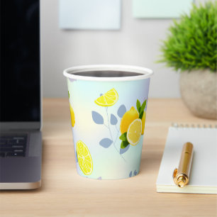 Tropical Citrus summer fresh Orange lemon Slice Paper Cups