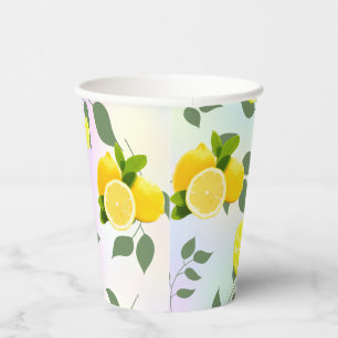 Tropical Citrus summer fresh Orange lemon Slice Paper Cups