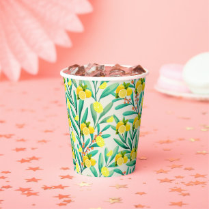 Tropical Citrus summer fresh Orange lemon Slice Paper Cups