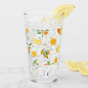TROPICAL Citrus SUMMER FRUIT Orange lemon Slice Glass