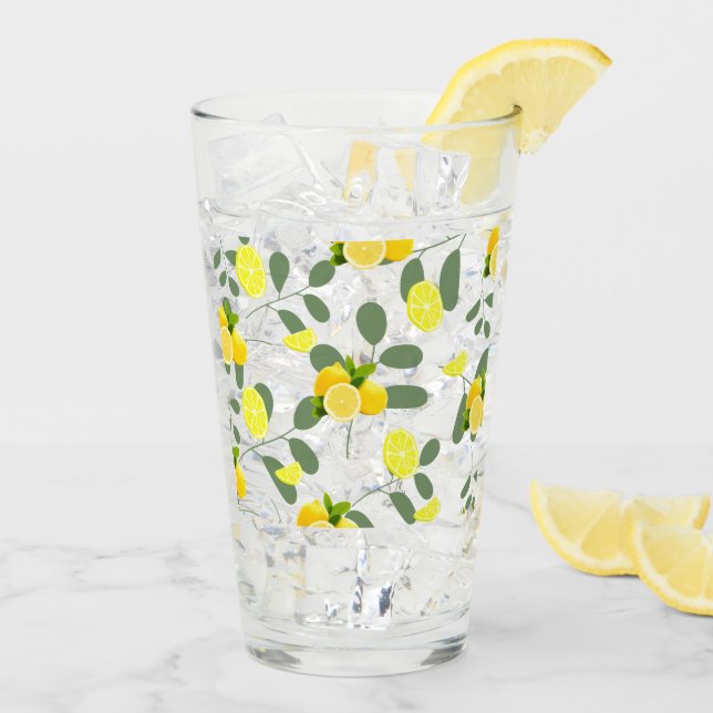 TROPICAL Citrus SUMMER FRUIT Orange lemon Slice  Glass (Back Ice)