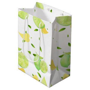TROPICAL Citrus SUMMER FRUIT Orange lemon Slice  Medium Gift Bag