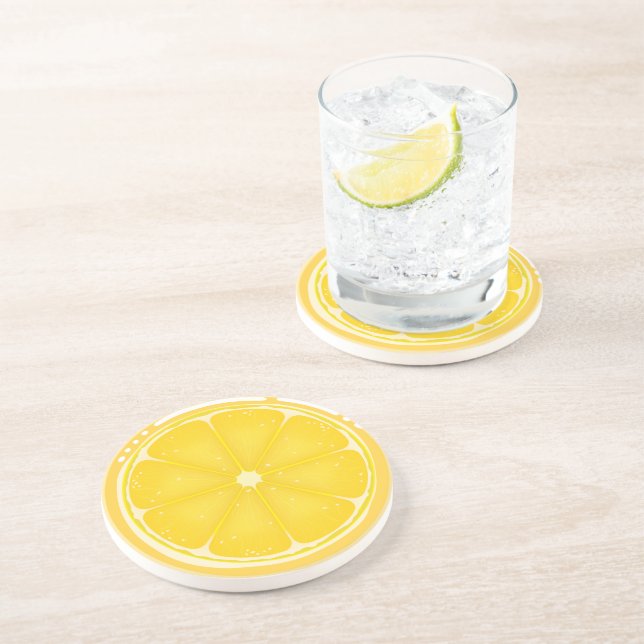 TROPICAL Citrus SUMMER FRUIT Orange lemons Slice   Coaster (Side)
