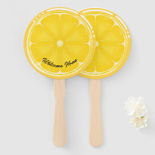 TROPICAL Citrus SUMMER FRUIT Orange lemons Slice Hand Fan
