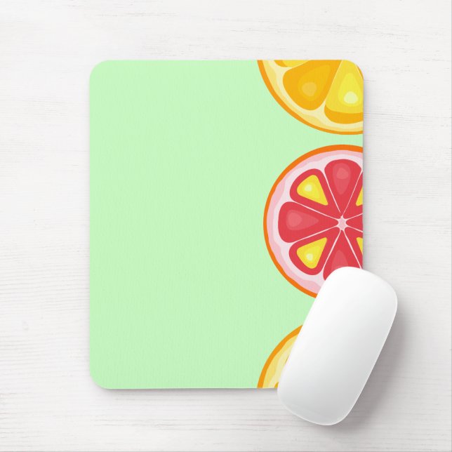 TROPICAL Citrus SUMMER FRUIT Orange lemons Slice Mouse Mat (With Mouse)