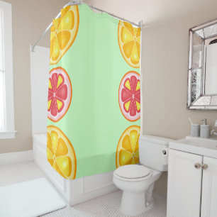 TROPICAL Citrus SUMMER FRUIT Orange lemons Slice Shower Curtain