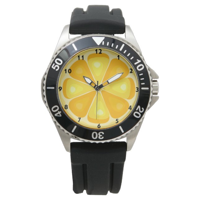 TROPICAL Citrus SUMMER FRUIT Orange lemons Slice Watch (Front)