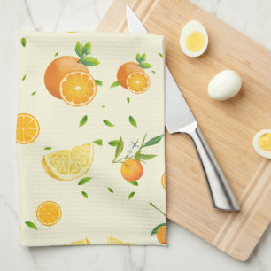 Tropical Citrus SUMMER Orange lemon Slice Tea Towel