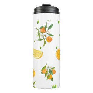 Tropical Citrus SUMMER Orange lemon Slice Thermal Tumbler