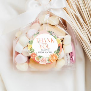 Tropical Citrus Thank You Favour Sticker