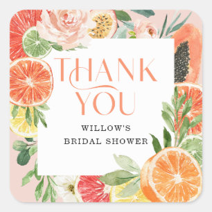 Tropical Citrus Thank You Favour Sticker