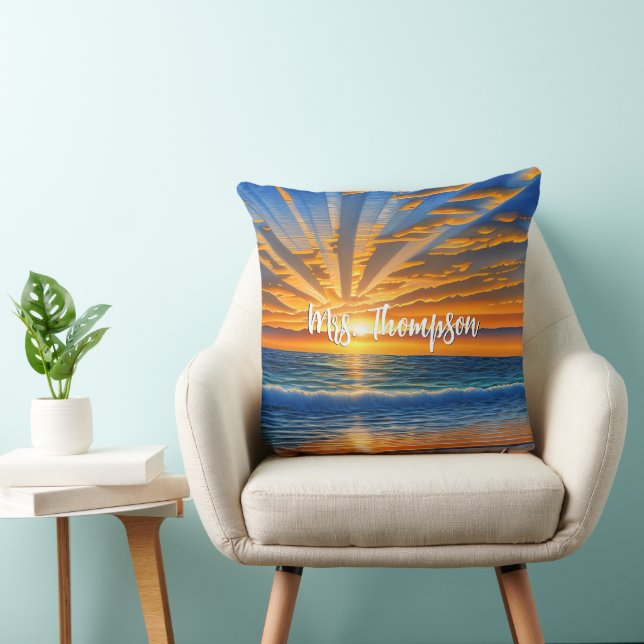 Tropical Clear Ocean Sunset Cushion (Chair)