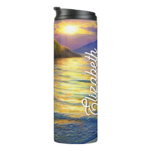 Tropical Clear Ocean Sunset Thermal Tumbler