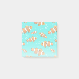 Tropical Clownfish & Bubbles Pattern Post-it Notes