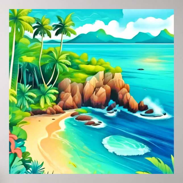 Tropical Coast Bliss Design Poster (Front)