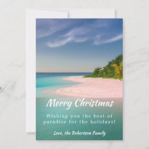 Tropical Coastal Beach Christmas Holiday Card