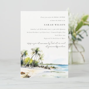 Tropical Coastal Destination Bridal Shower Invitation