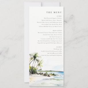 Tropical Coastal Destination Wedding Menu Card
