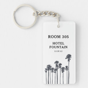 Tropical Coastal Hotel or Motel Key Ring