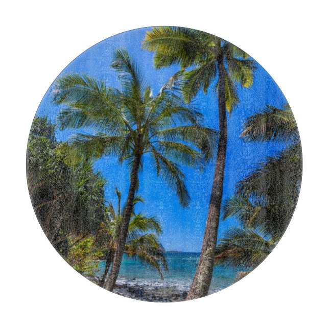 Tropical coastline 2 cutting board (Front)