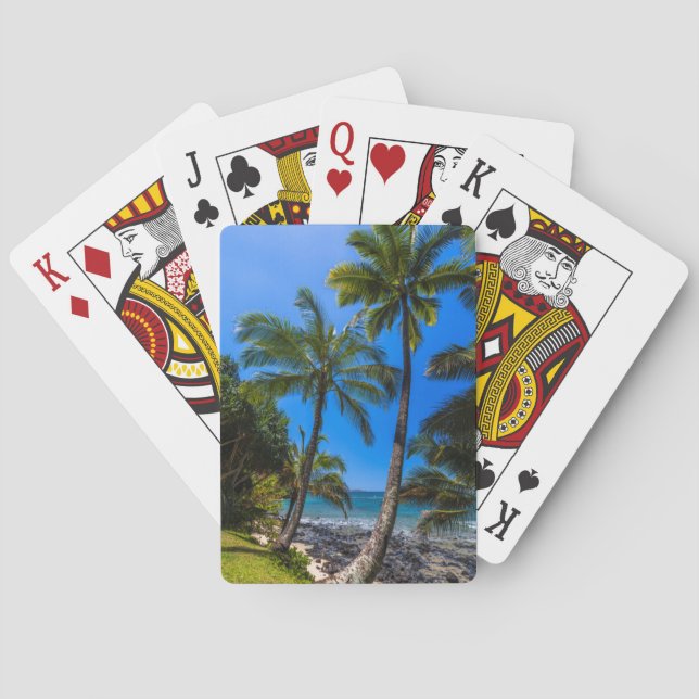 Tropical coastline 2 playing cards (Back)