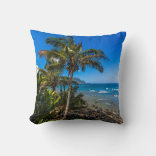 Tropical coastline cushion