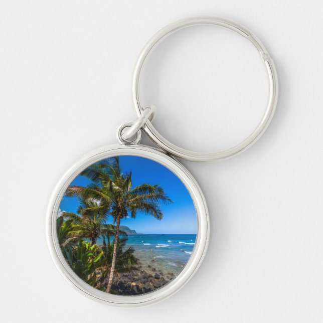 Tropical coastline key ring (Front)