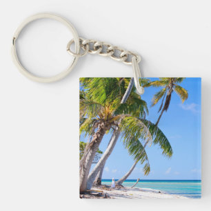 Tropical coastline key ring