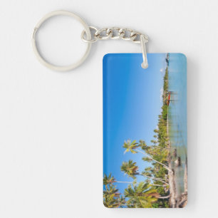 Tropical coastline key ring