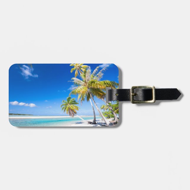 Tropical coastline luggage tag (Front Horizontal)
