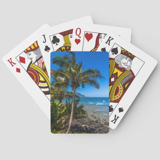 Tropical coastline playing cards (Back)