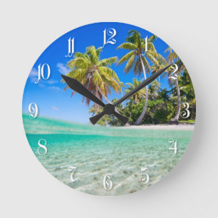 Tropical coastline round clock