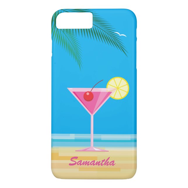 Tropical Cocktail & Beach iPhone 7 Plus Case (Back)