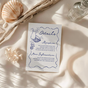 Tropical Cocktail & Pineapple Wedding Details Enclosure Card