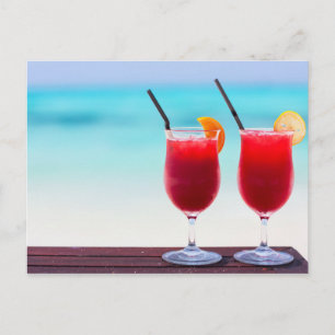 Tropical cocktails postcard