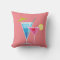 Tropical Cocktails Summer Pillow on Coral