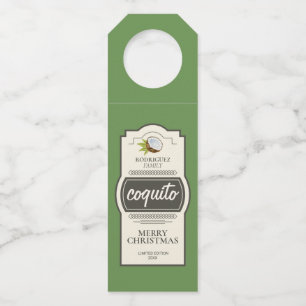 Tropical Coconut Coquito Christmas Drink Bottle Tag