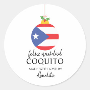 Tropical Coconut Coquito Christmas Drink Classic Round Sticker