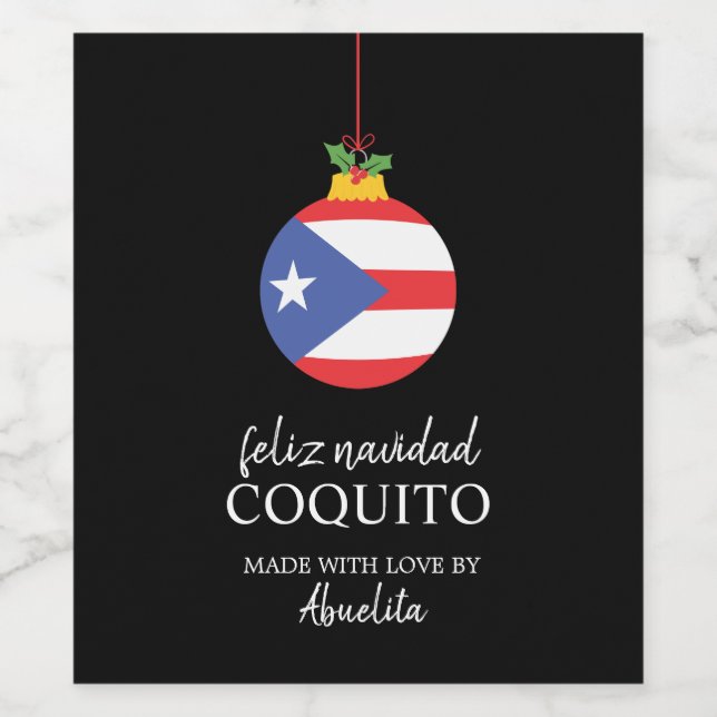 Tropical Coconut Coquito Christmas Drink Wine Labe Wine Label (Single Label)