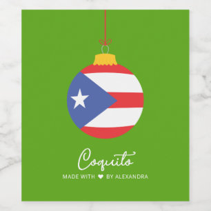 Tropical Coconut Coquito Christmas Drink Wine Label