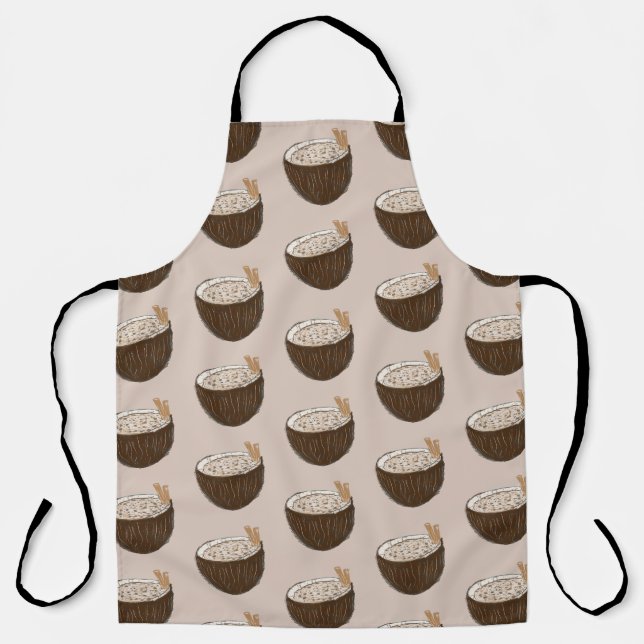 Tropical Coconut Coquito Pattern Apron (Front)