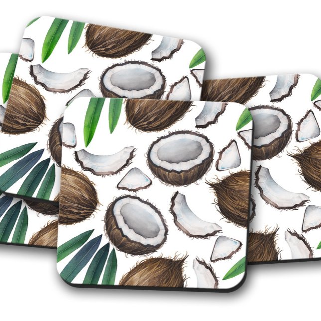 Tropical Coconut Cork Coaster | Coconut Coasters (Creator Uploaded)