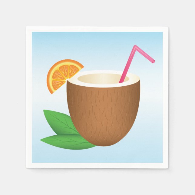 Tropical Coconut Drink Napkin (Front)