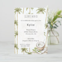 Tropical Coconut Flower Palm Trees Birthday